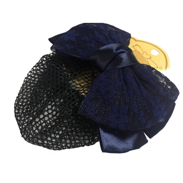 Ribbon Hair Net with Clip - Blue